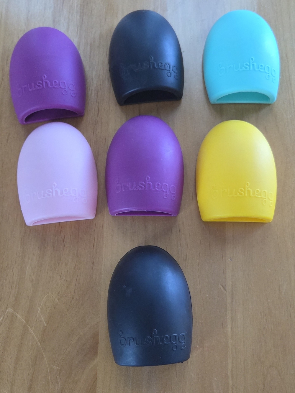 BrushEgg Silicone Brush Grip - Yellow Makeup Handle Sleeve